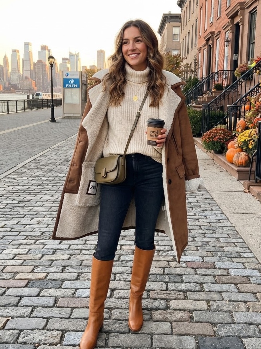 ZARA Faux Shearling Woman’s Coat. Size Medium